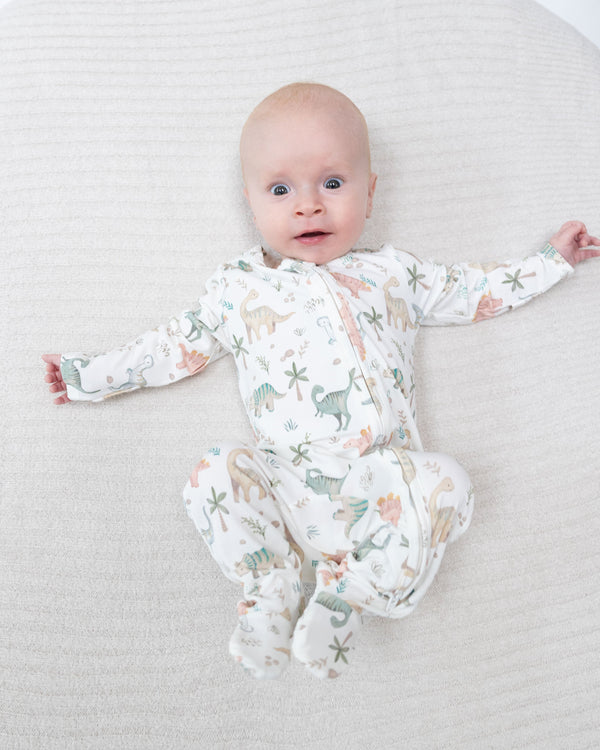 Sweet Baby Dinos 2 Way Zipper Footie