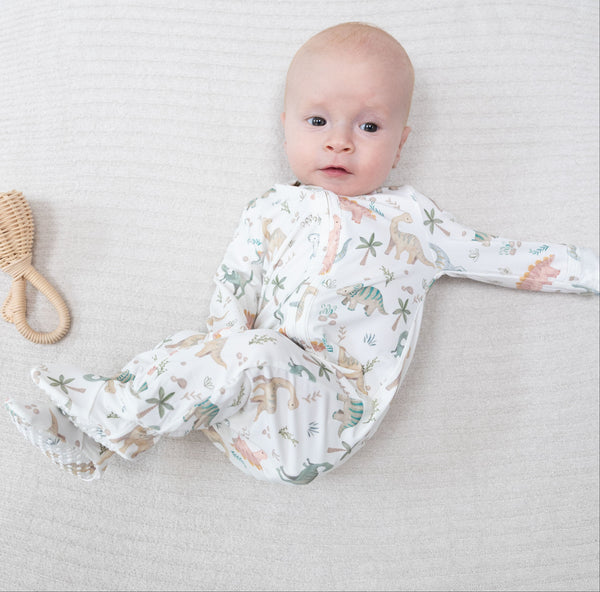 Sweet Baby Dinos 2 Way Zipper Footie