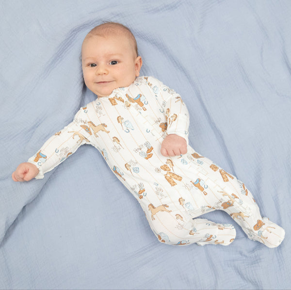 Cowboy Nursery 2 Way Zipper Footie