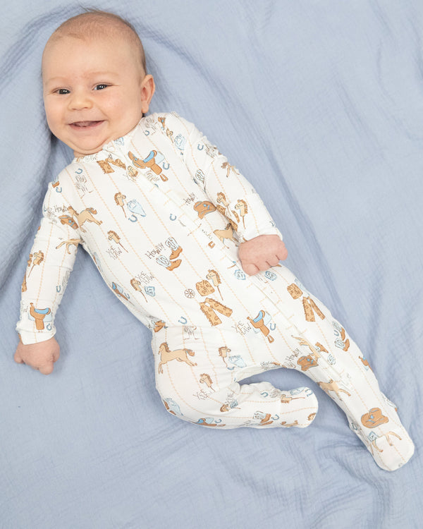 Cowboy Nursery 2 Way Zipper Footie
