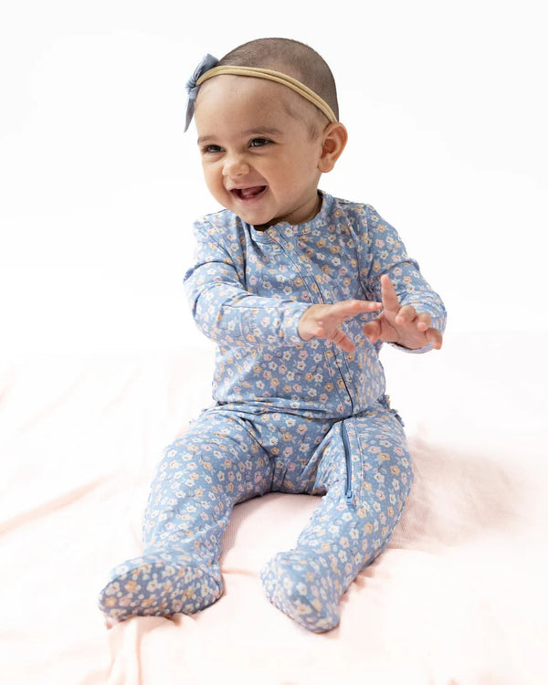 Country Calico 2 Way Zipper Ruffle Footie