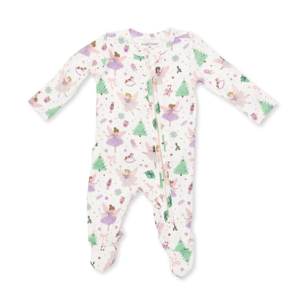 Sugar Plum Fairies 2 Way Ruffle Zipper Footie