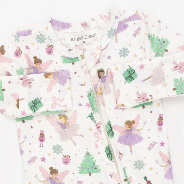 Sugar Plum Fairies 2 Way Ruffle Zipper Footie