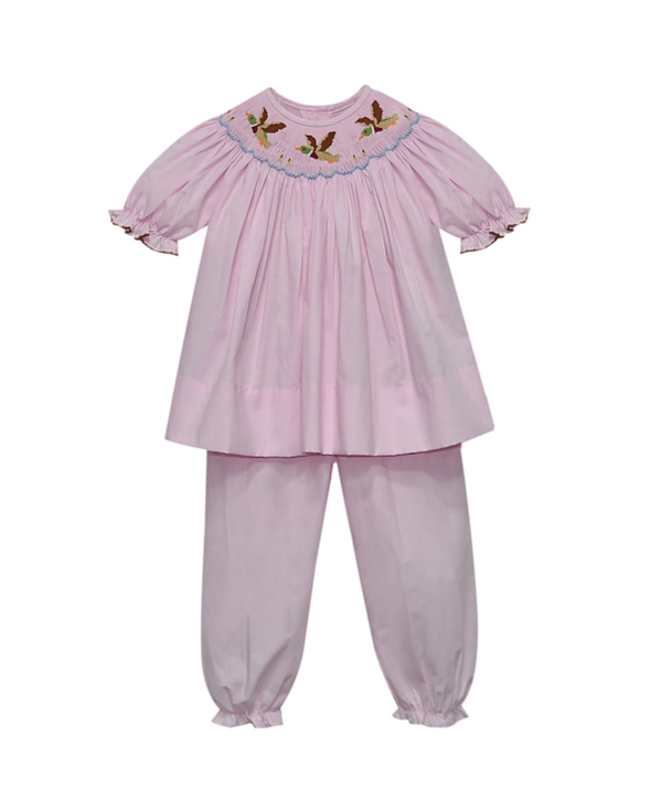 Georgette Bloomer Pants Set- Pink Mallards