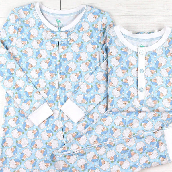 Holly Jolly Blue Bamboo Onesie