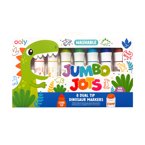 Jumbo Jots Dual Tip Dinosaur Stamp Markers- Set of 8