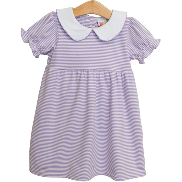 Charlotte Dress- Lavender Stripe