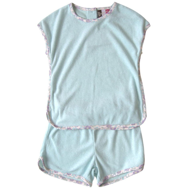 Luna Terry Short Set- Aqua