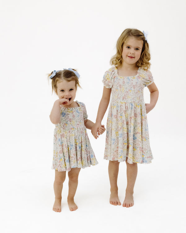 Viola Floral Puff Sleeve Smocked Dress