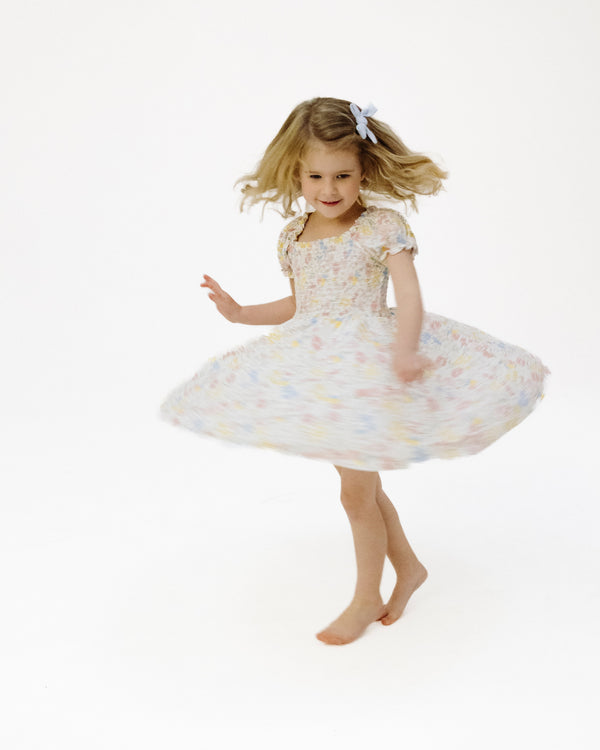 Viola Floral Puff Sleeve Smocked Dress
