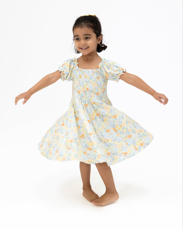 Georgia Floral Smocked Twirly Dress