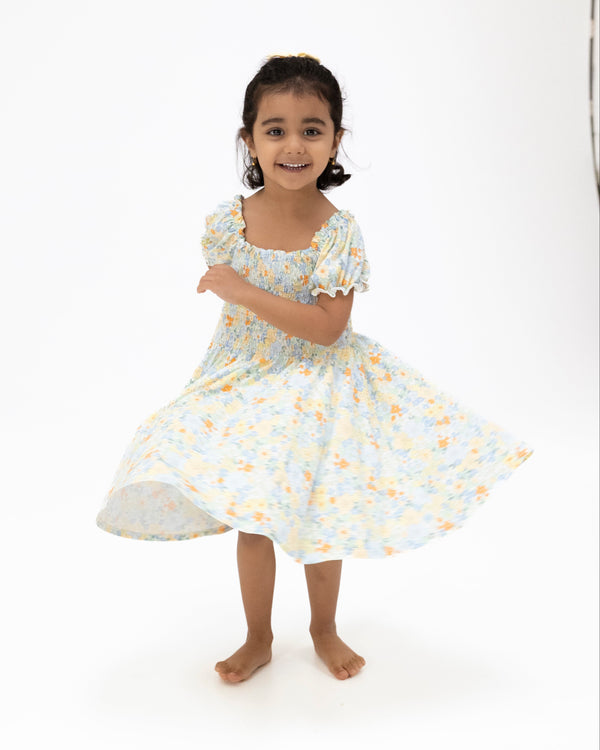 Georgia Floral Smocked Twirly Dress