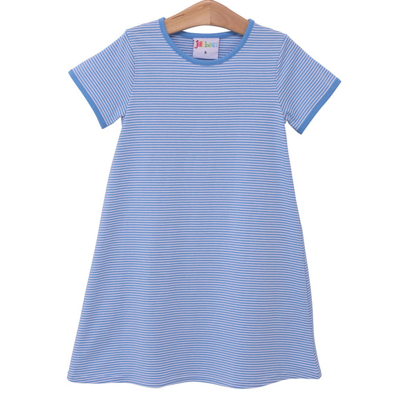 Sarah Dress Cornflower Blue Stripe