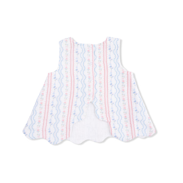 Tulip Stripe Scallop Back Bloomer Set
