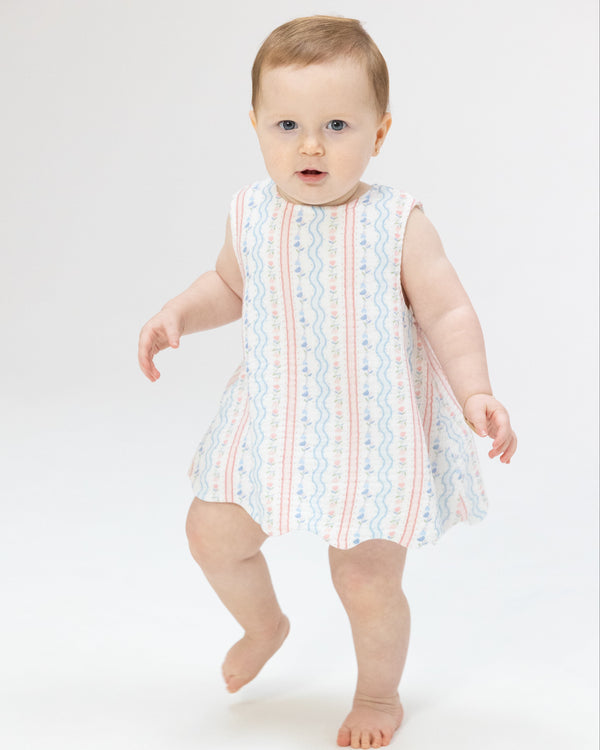 Tulip Stripe Scallop Back Bloomer Set