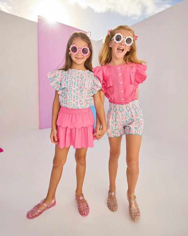 Tiered Skort- Hot Pink