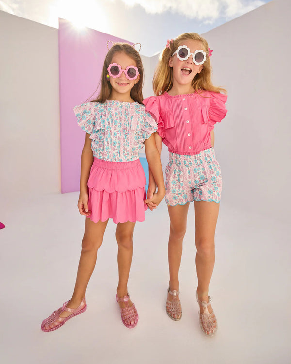 Annie Top- Marguerite Floral Pink