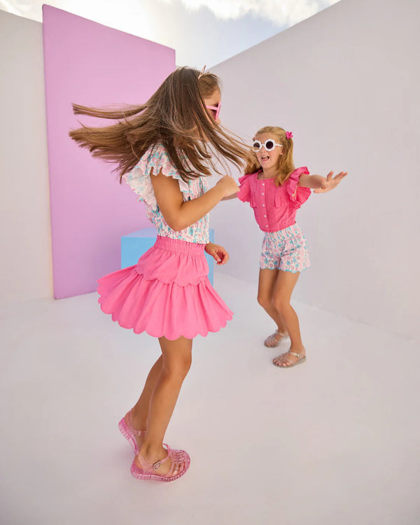 Tiered Skort- Hot Pink