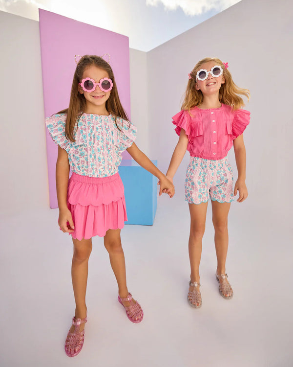 Annie Top- Marguerite Floral Pink