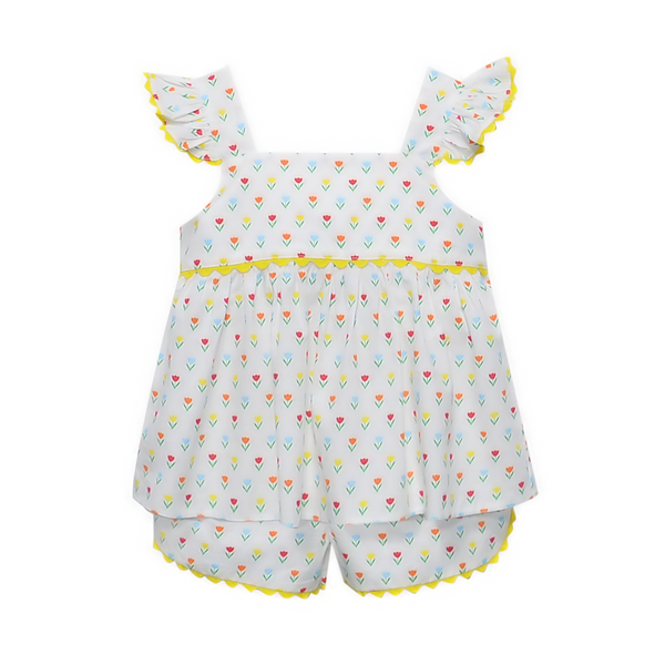 Clementine Diaper/Short Set- Tiny Tulips