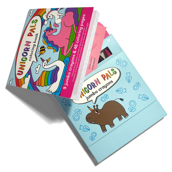 Carry Along! Coloring Book and Crayon Set- Unicorn Pals- Set of 9 Crayons
