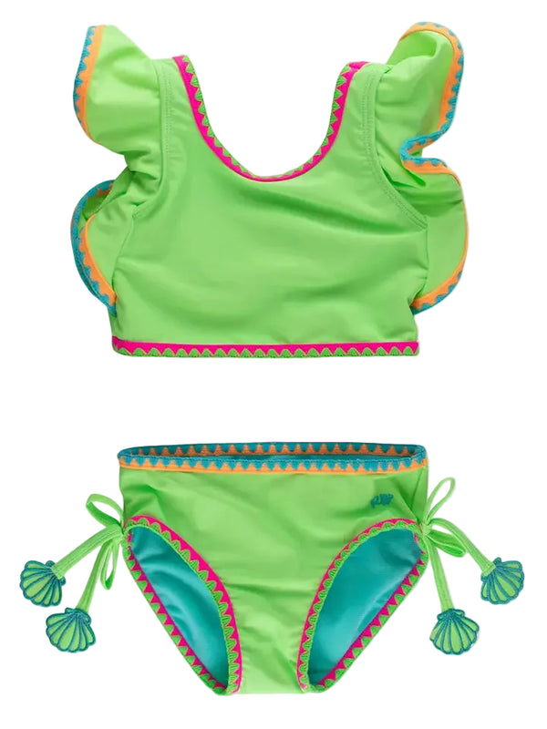 Neon Honeydew Crochet Butterfly Tankini 2-Piece Swimsuit