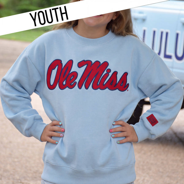 Lulu Mac Sweatshirt- Ole Miss- Light Blue