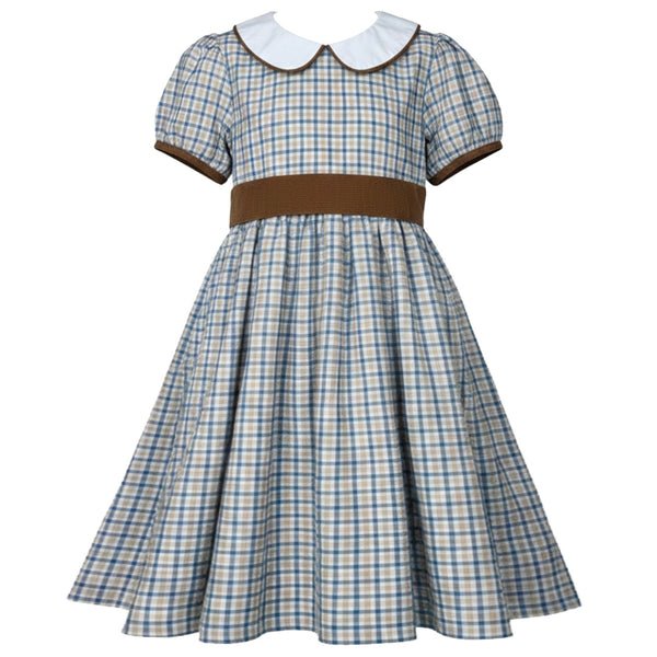Blue/Khaki Plaid Dress