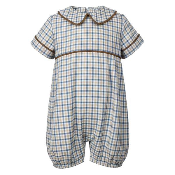 Blue/Khaki Plaid Romper
