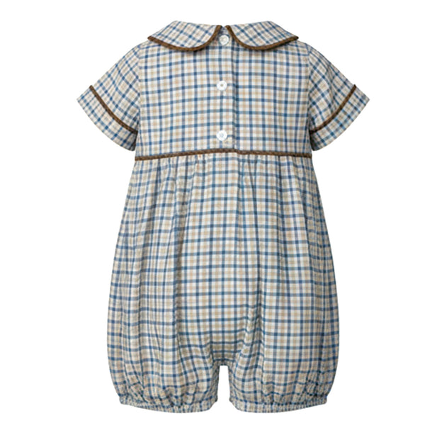 Blue/Khaki Plaid Romper