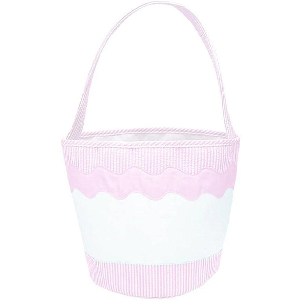 Gift & Toy Tote in Pink Seersucker