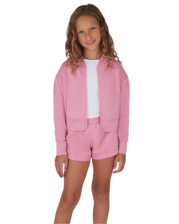 Scuba Short Set- 3 Pc Set- Rose/White