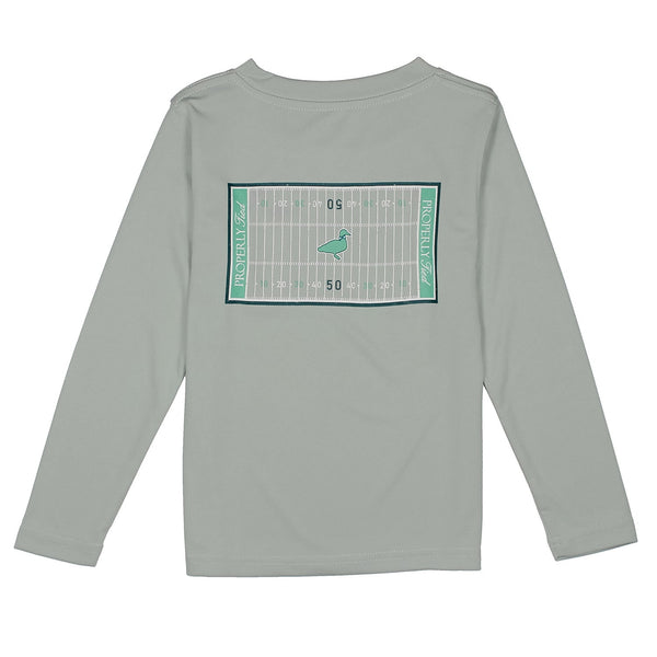 Performance Tee LS Football Field- Chrome Grey