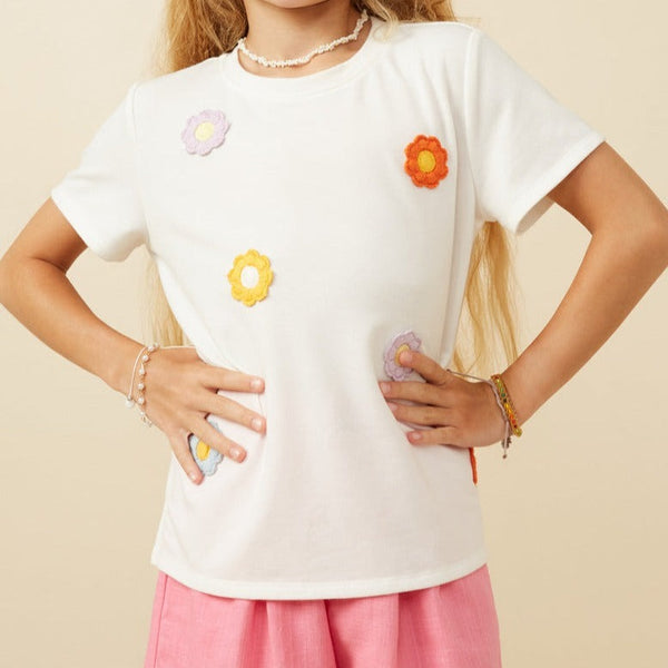 Multi Floral Patched Knit Tee