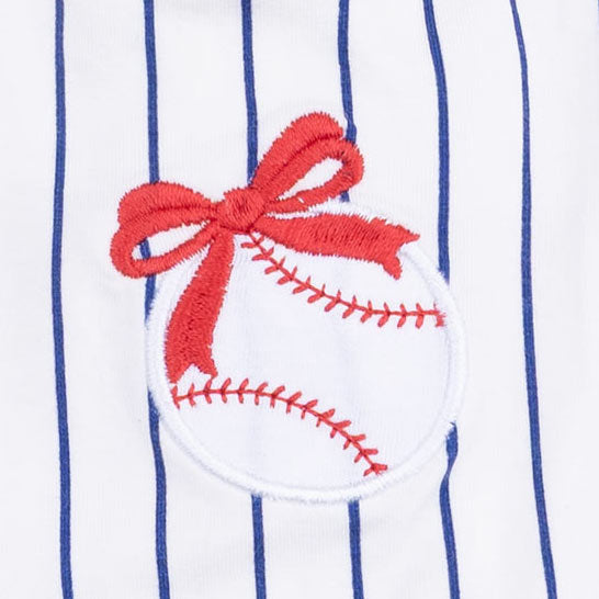 Baseball Stripe Ric Rac Ruffle Sunsuit