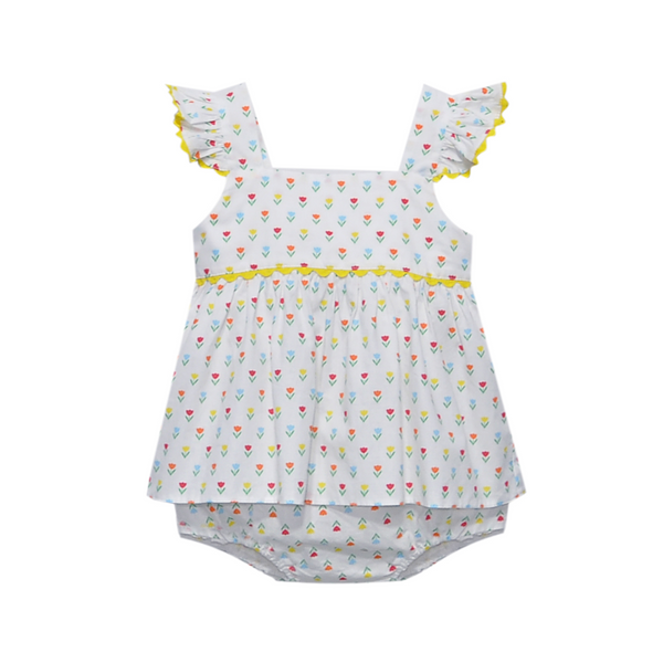 Clementine Diaper/Short Set- Tiny Tulips