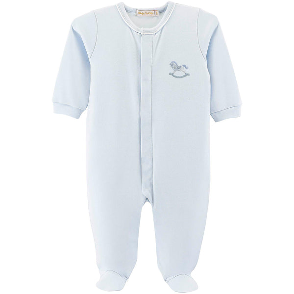 Tiny Rocking Horse Footie- Light Blue