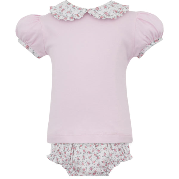 Jasmine English Garden Floral Knit Bloomer Set- Pink