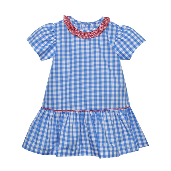 Blue/Red Ruffle Dress