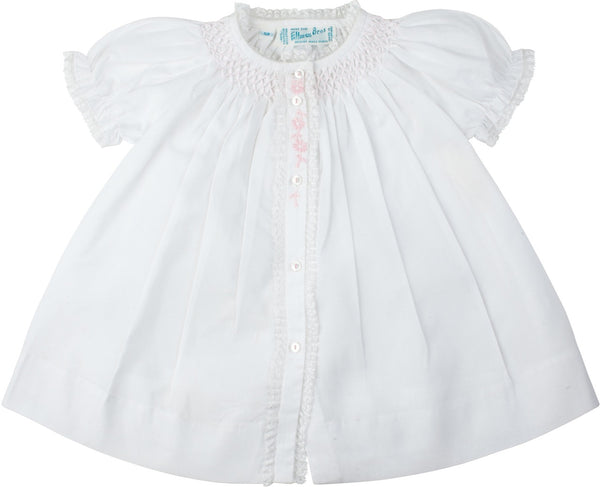 Layette Open Dress Daygown- White