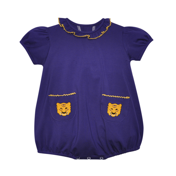 Tiger Purple/Gold Ruffle Bubble