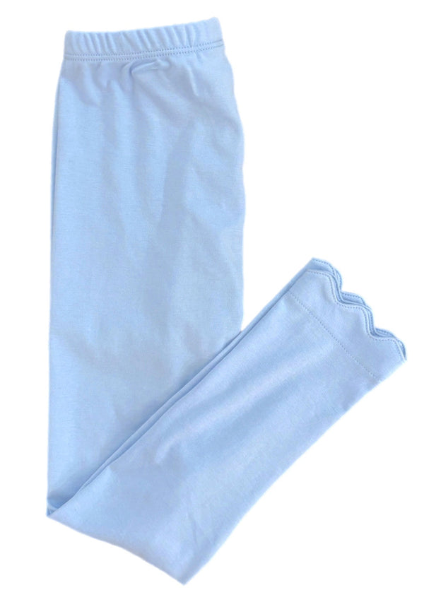 Light Blue Scalloped Leggings