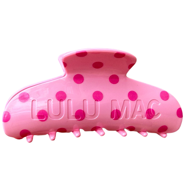 Lulu Mac Hair Clips- Pink/Hot Pink Dot