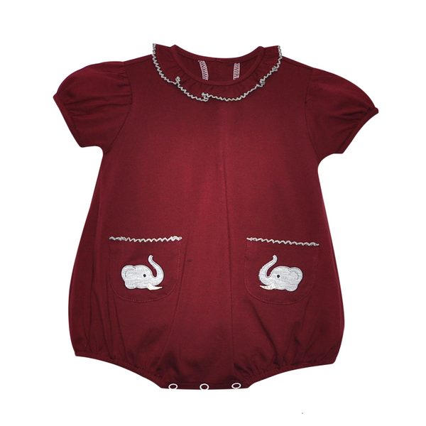Elephant Crimson/Gray Ruffle Bubble