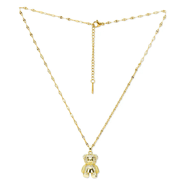 Bear Charm Necklace & Ring Set