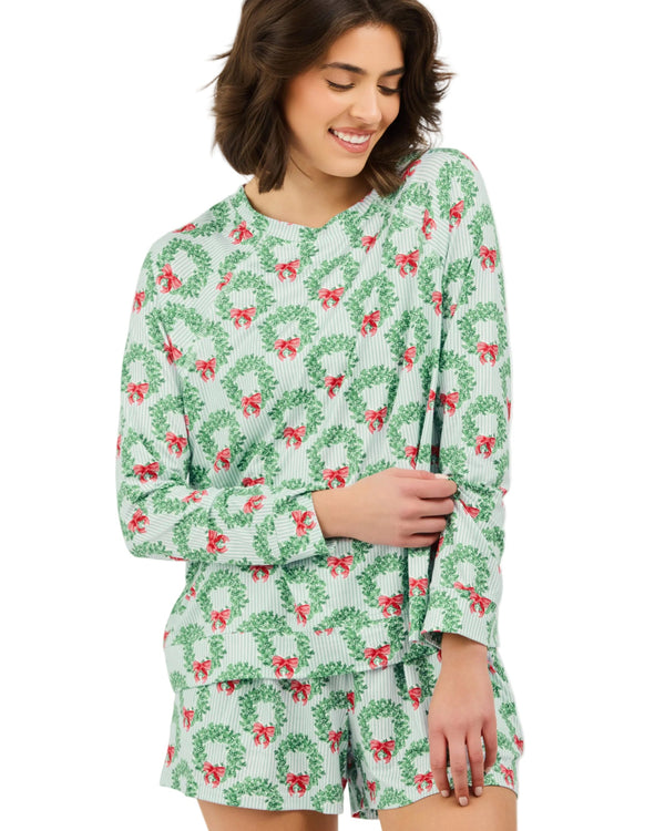 Annie Shorts Set- Wreath & Ribbon (Women's)
