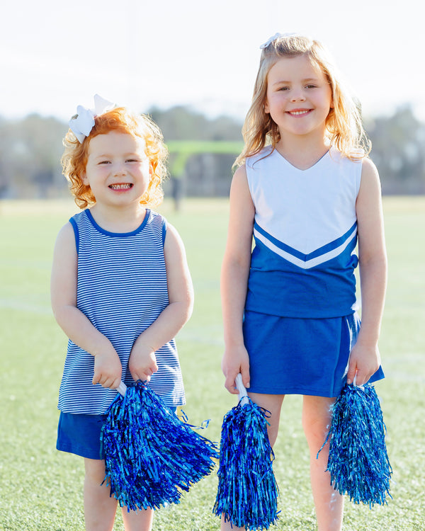 Cheer Uniform Skort Set- Royal/White