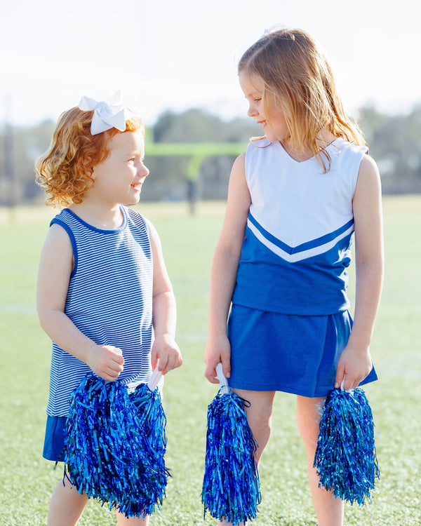 Cheer Uniform Skort Set- Royal/White