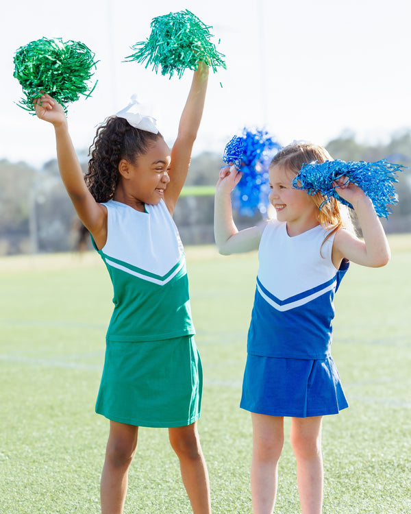 Cheer Uniform Skort Set- Kelly Green/White