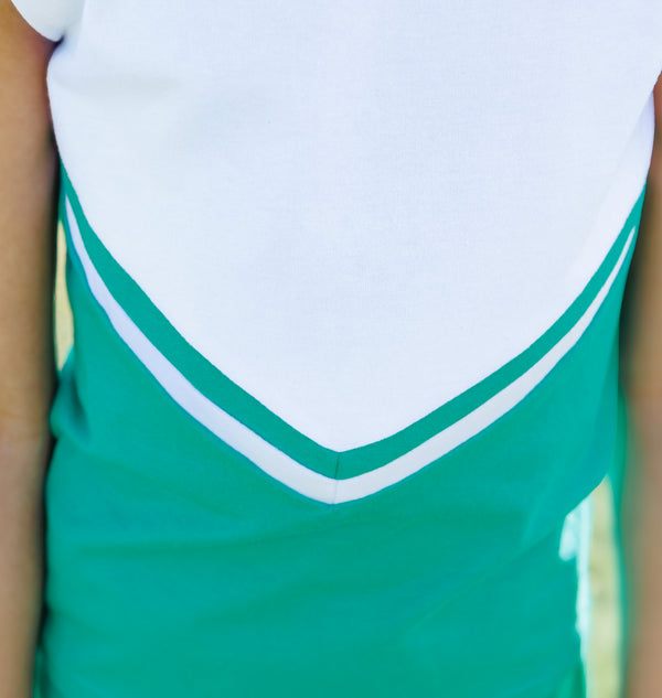 Cheer Uniform Skort Set- Kelly Green/White